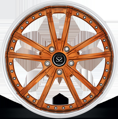 Orange Machine Face 2pc Forged Wheels 5x112 5x120 For Gt50 Bmw 525i