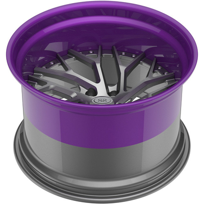 Matte Gun Metal Disc Lip Purple Aluminum Alloy Rims 2 Piece  19inch S5 19x9.5 19x12 Staggered Car Wheels